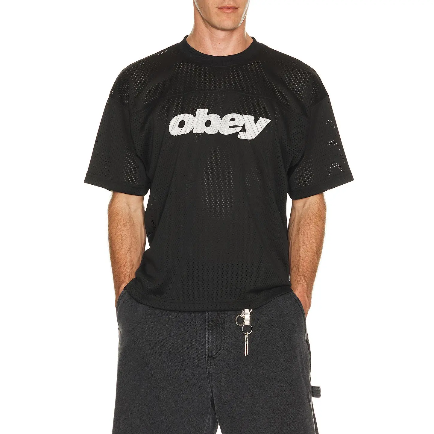 Obey Mesh Practice Jersey in Black