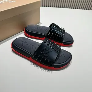 Women's Studded Black and Red Sandals - Stylish, Bold Design, Comfortable Fit - Shoe, Footwear for Summer Everyday Wear