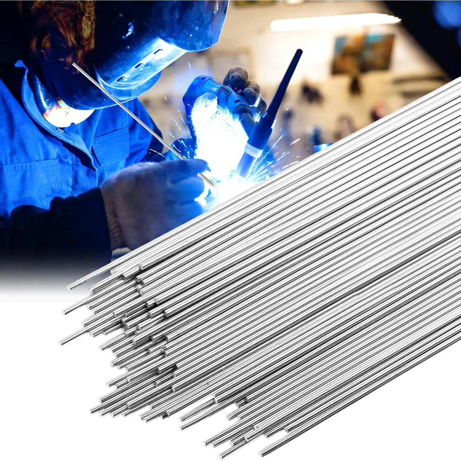 ER308L Low Carbon Stainless TIG Welding Rods - High Strength, Corrosion Resistant Handheld Filler Rod Set for 304 Stainless Thin Sheets (3/32in x 16in, 10PCS)