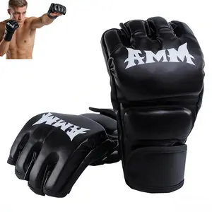 MMA Breathable Boxing Gloves - Professional Thickened MMA Muay Thai Kickboxing & Sanda Training Gloves with Hand Wraps | Premium Skintex Leather & Multi-Density Padding | Ideal Christmas Gifts for Men & Women