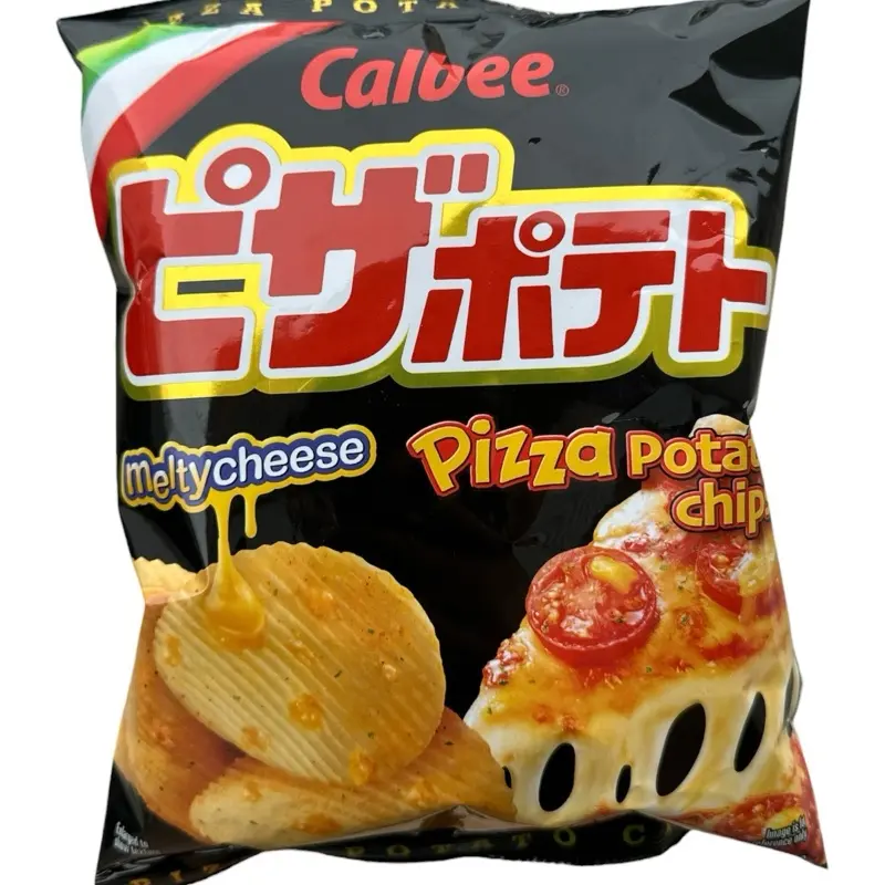 Calbee Melty Cheese Pizza Potato Chips - Savory Snack with Cheese Flavor