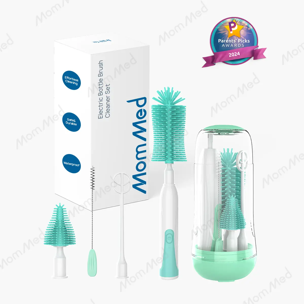 MomMed Bottle Cleaning Brush, Baby Bottle Brush Cleaner Water Bottle Cleaning Kit, Nipple Brush Pacifier Cleaner Straw Cleaner Brush for Newborns,4 Packs Set scrubbing brush travel bottlebrush Smart