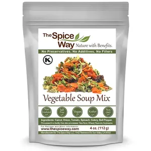 The Spice Way Vegetable Soup Mix - Dried Vegetables for All Kind of Soups - Kosher Certified, Non-GMO, Vegan, Salt-Free, Oil-Free, 4 oz