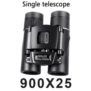 900x25 HD Zoom Binoculars, Powerful Long-Range BAK4 Telescope for Hunting and Camping, Low Light Folding Design