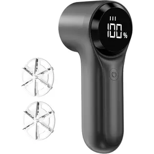 Fabric Shaver, Electric Lint Remover, Rechargeable Lint Shaver, Household Essentials for Clothes, Upholstery, Furniture, Sweater Defuzzer to Remove Pilling, Battery Operated, Black