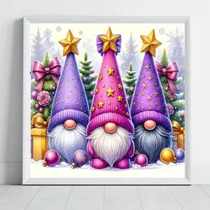Christmas Gnome Diamond Painting Kit, Adult Hobbyist Art Craft Set, Frameless DIY 5D Diamond Art, Home Decor, Perfect Gift for Holiday Season