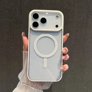 MagSafe Magnetic Clear Case for iPhone 17 Pro Max 17 Plus 17 Transparent Shockproof Protective Cover with Lens Protection Slim TPU Silicone Phone Case