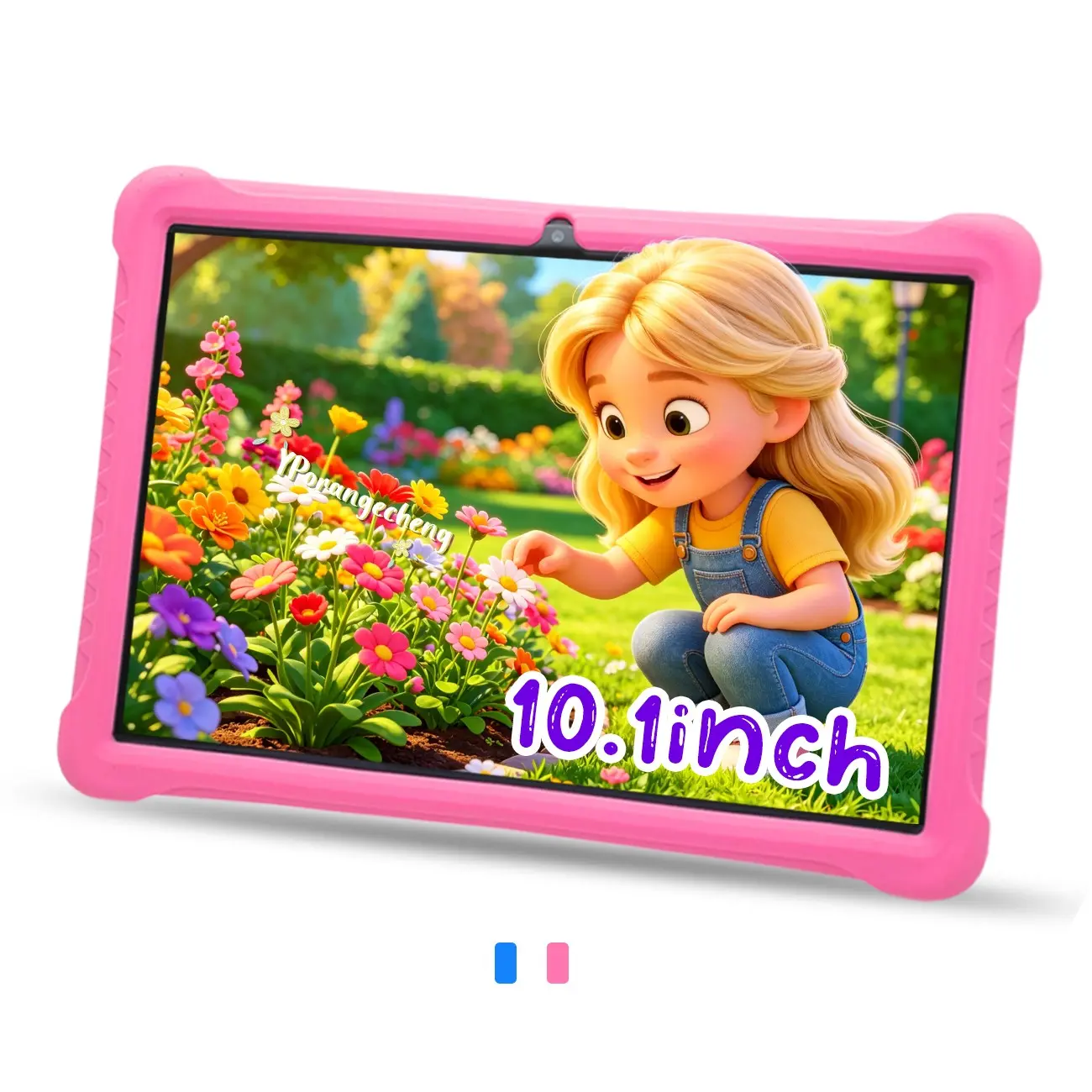 New on TikTok | 10.1" Android Tablet for Teens | Adorable Design You'll Love | HD Screen Dual Camera 5G WiFi | Shockproof Case Included | Blue/Pink/Green | Great for Birthday Christmas (No Charger)