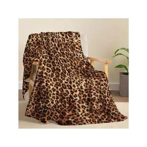 Gorgeous Leopard Print Plush Blanket - Ultra - Soft Fleece Throw for Warm & Trendy Home Accent