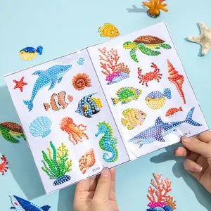 20pcs diamond painting kits, Marine life theme, with Synthetic Gemstone tools,Diamond Painting Sticker Kit - Vibrant Animal Designs, Easy DIY Mosaic Craft Set for Beginners, Ideal for Home Projects, Holiday Gatherings, and Christmas Gifts, Diamond
