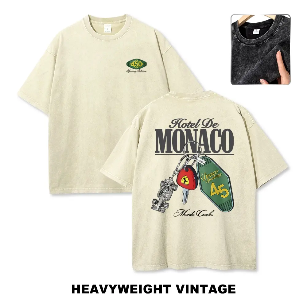 Hotel De Monaco Racing Poster Vintage Washed Tee 90s Men's Graphic Tee t Shirts Funny Graphic Tee Good Graphic Tees Graphic Tees Streetwear Outfits Men Vacation Outfits Oversized Tshirt Men,back to school,back to school shopping