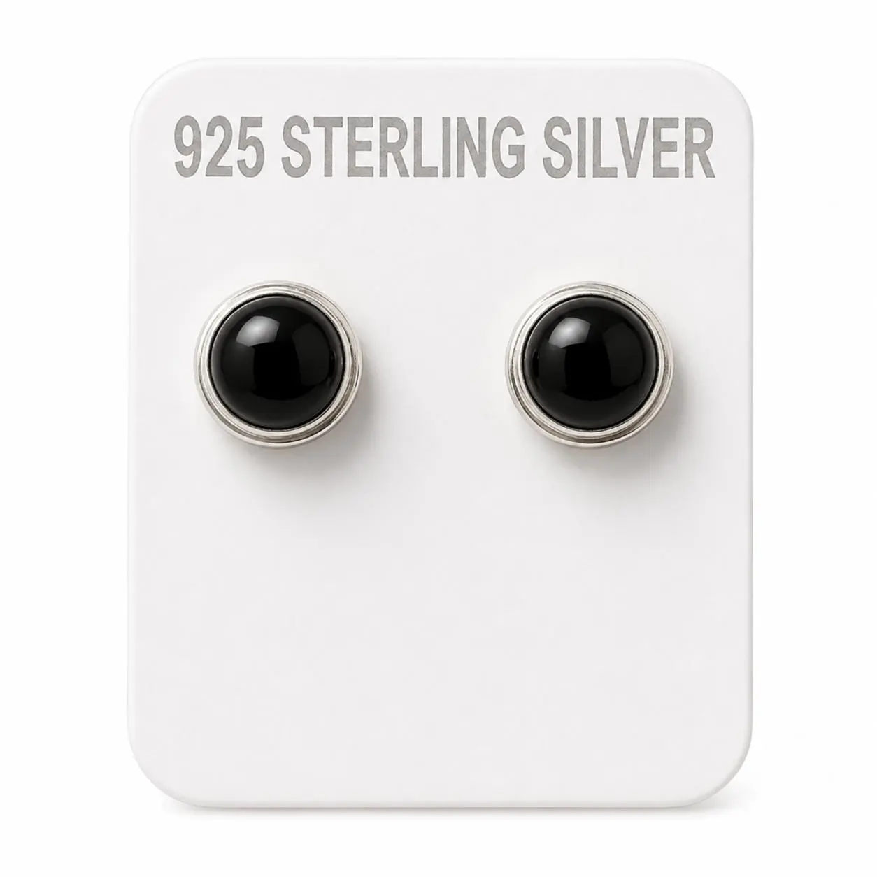 Black Onyx .925 Sterling Silver Stud Earrings