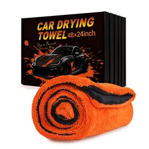 Ultra Absorbent 1400GSM Microfiber Car Drying Towel 48x24 Inch Dual Sided Lint-Free Scratch-Free Quick Dry Soft Edge for Auto Detailing SUV RV Truck Polishing Cleaning Machine Washable Reusable Long Lasting Detailing Cloth