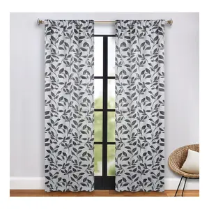 Superior Leaves Room Darkening Curtains Set, 36x84