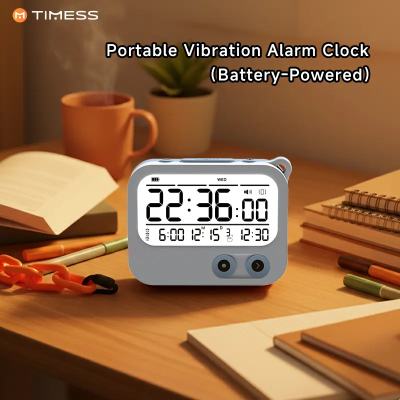 TIMESS Portable Vibrating Alarm Clock, Mini Creative Gift, Desktop Ornament / Backpack Charm, Multi-Functional Timer, Battery Powered, Unique Design Decoration, Suitable for Studying, Baking, Sports and Various Scenarios backtoschool
