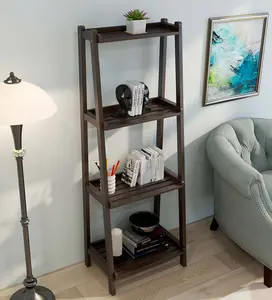 Farmhouse 4-Tier Wooden Leaning Ladder Shelf - Espresso