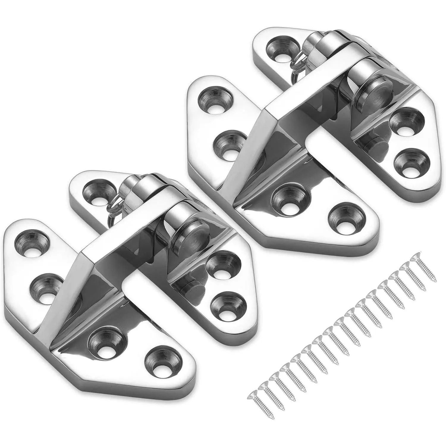 Heavy Duty Long Reach Hinge, Marine Boat Hatch Hinges 316 Stainless Steel, Sturdy Deck Cabinet Door Hinges with Screws (Pack of 2)