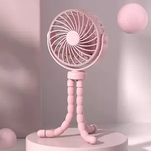 Portable USB Rechargeable Mini Fan, 360° Rotatable Handheld Cooling Fan with Hanger, Stand, and Wrap, Ideal for Stroller, Outdoor, Table, Necklace, Multifunctional Fan, Rechargeable Personal Fan, USB Powered Fan