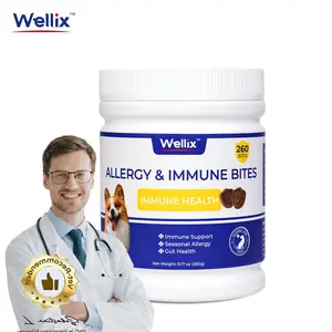 260-Count Wellix Dog Allergy Relief Chews - Dog Allergy and Itching Skin Relief & Immune Support for Itchy Skin and Itchy Ears, 100% Natural Ingredients