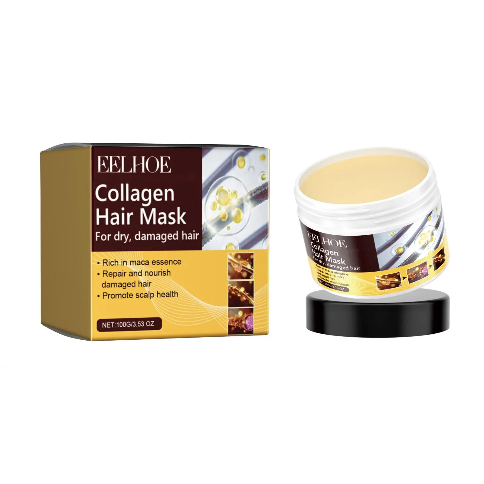 Collagen Hair Mask, Moisturizing Hair Mask, Hydrating Hair Care Mask, Hair Care Product for Dry & Damaged Hair, Hair Care Product for Women & Men