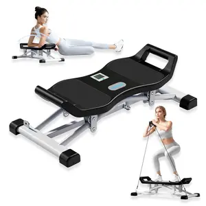 Portable Ski Balancing Machine, Ski Simulator Balance Board with Resistance Bands & LCD Monitor, Full Body Cardio Workout Stepper Exercise Machine 300 lbs Capacity, Ski Exercise Machine for Home