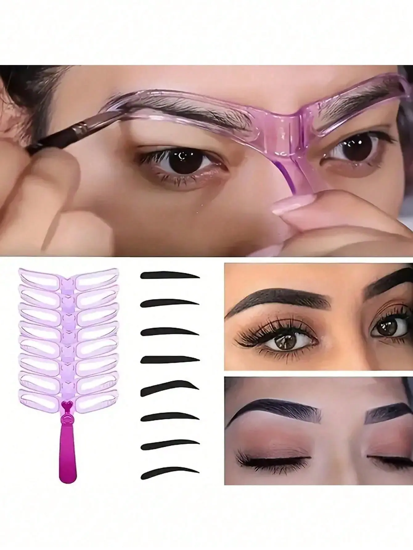 Adjustable Eyebrow Shaping Tool With 8 Different Brow Shapes Handy Eyebrow Makeup Accessory