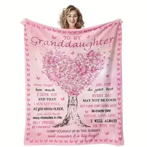 1pc Granddaughter Gifts From Grandma, Granddaughter Gifts Blanket, Gifts for Granddaughter, Christmas Mothers Day Graduation Birthday Gifts for Granddaughter, to My Granddaughter Throw Blanket