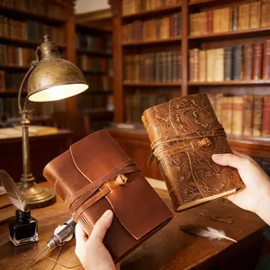 Leather Notebook Handmade Vintage Style, Replaceable Drawing Paper Core, Unisex Retro Lock Closure, Ideal for Artists Writing & Travel