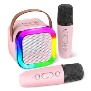 BT Karaoke Machine for Kids Adults, Mini Karaoke Machine with Wireless Microphone, Portable Bluetooth Speaker with Voice Changing Effects & LED Lights, Best Gifts Toys for Girls and Boys