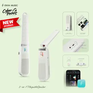 【Music Is Free】Enya CYBER-G Pocket2-in-1 Playable Speaker,world's first playable speaker,Smart Stringless guitar CyberG PocKet Pocket Cyber Guitar ,foldable and portable , for adults, children, Stringless, Auto Play Mode,Fold to Listen,Unfold to Play