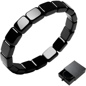 Hematite Bracelet Men, Natural Hematite Beads Mens Jewelry, Minimalist Geometric Style, Boost Daily Vitality, Sharpen Focus, And Uplift Confidence Naturally