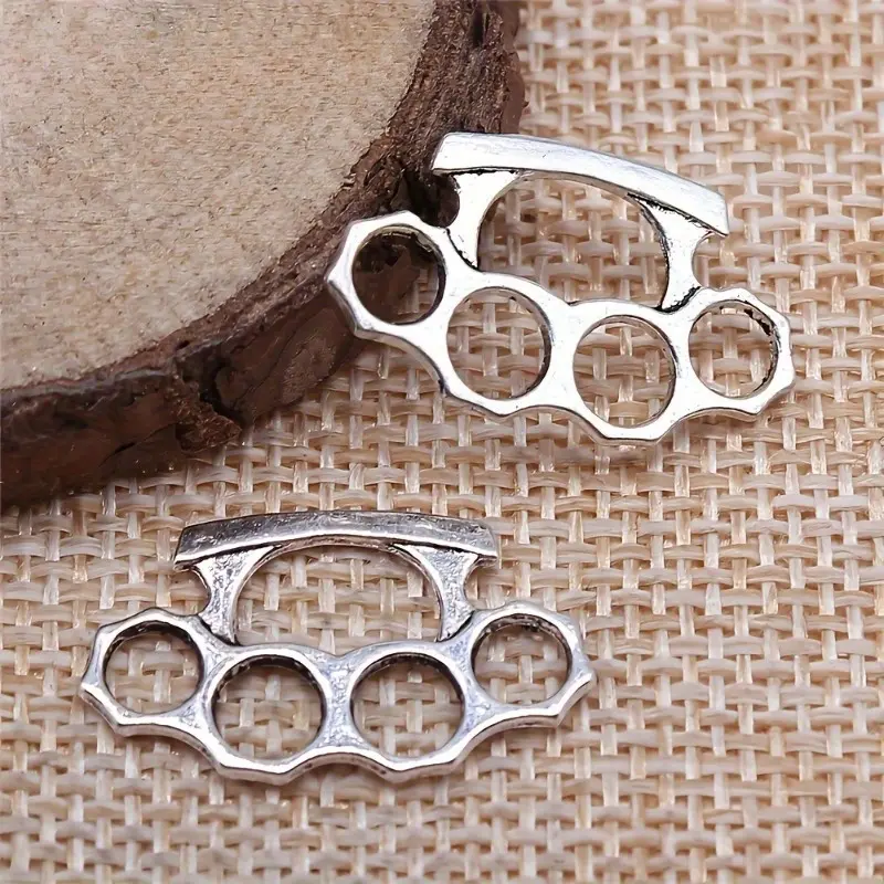 20pcs of Vintage Alloy Talisman, Copper Silvery Hollow Wrist Talisman, DIY Jewelry Making Accessories, Double Cross Pendant, No Power Supply