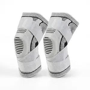 Adjustable Compression Knee Brace, 2-Pack Support for Running, Fitness, Basketball - Premium Knit Sleeve with Stabilizers