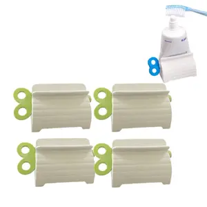 4-Piece Toothpaste Tube Squeezer Set, Manual Toothpaste Roller Tool, Toothbrush Squeezer, Toothpaste Holder Stand, Oral Care Accessories