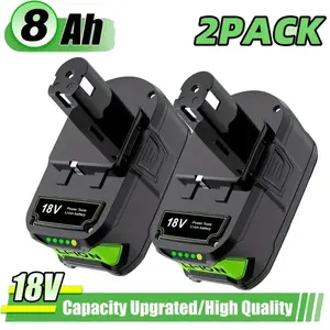 Replacement for Ryobi 18V Battery P108 8.0Ah Lithium 18V Battery ONE+ Plus P102 P103 P104 P105 P107  PBP005 P109 P190 P191 P122 2Pack