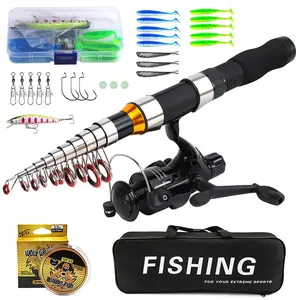 Complete Outdoor Fishing Gear Set, Lure Rod 2.1/2.3m, Spinning Rod Reel, Large Reel, Accessories, Rod Bag, All-In-One Fishing Equipment