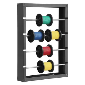 VEVOR Wire Spool Rack,  4 Adjustable Rods, Cold-Rolled Steel Wire Spool Holder Wall Mounted for Multi-Spools, Wiring Storage, 150 lbs Capacity Cable Dispenser, for Electrical Industrial Retail Use