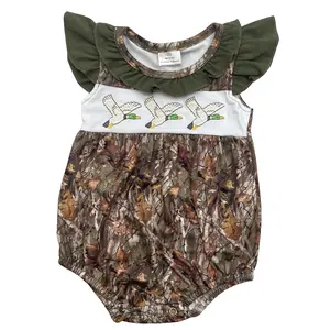 C Baby Girl Mallard Duck Bubble Hunting Clothes Camo onesie