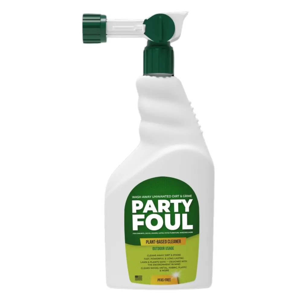 Party Foul Plant-Based 32oz Outdoor Cleaner - Perfect for Cement, Driveways, Decks, Pavers, Brick, Windows & Screens, Outdoor Islands, Patio Furniture & More