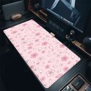 Pink Cherry Blossoms Mousepad Home Computer Table Large Pc Mouse Pad Art Sakura Keyboard Mause Rug Desk Mat Office Accessories