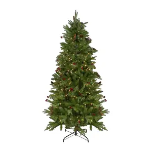 4.5' Ashcroft Cashmere Pine Xmas Tree - Clear D ura-Lit Lights