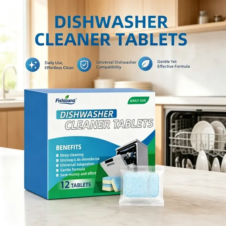 12 Pcs Dishwasher Cleaner Tablets – Deep Cleaning Tablets, Removes Limescale & Odor Buildup, Cleans Internal Components, Non-Toxic & Eco-Friendly Formula, Easy to Use, Dishwasher Maintenance