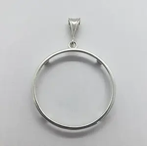 925 Sterling Silver Mexican Cien Pesos Bezel 39 mm Coins Prong Back Square Edge