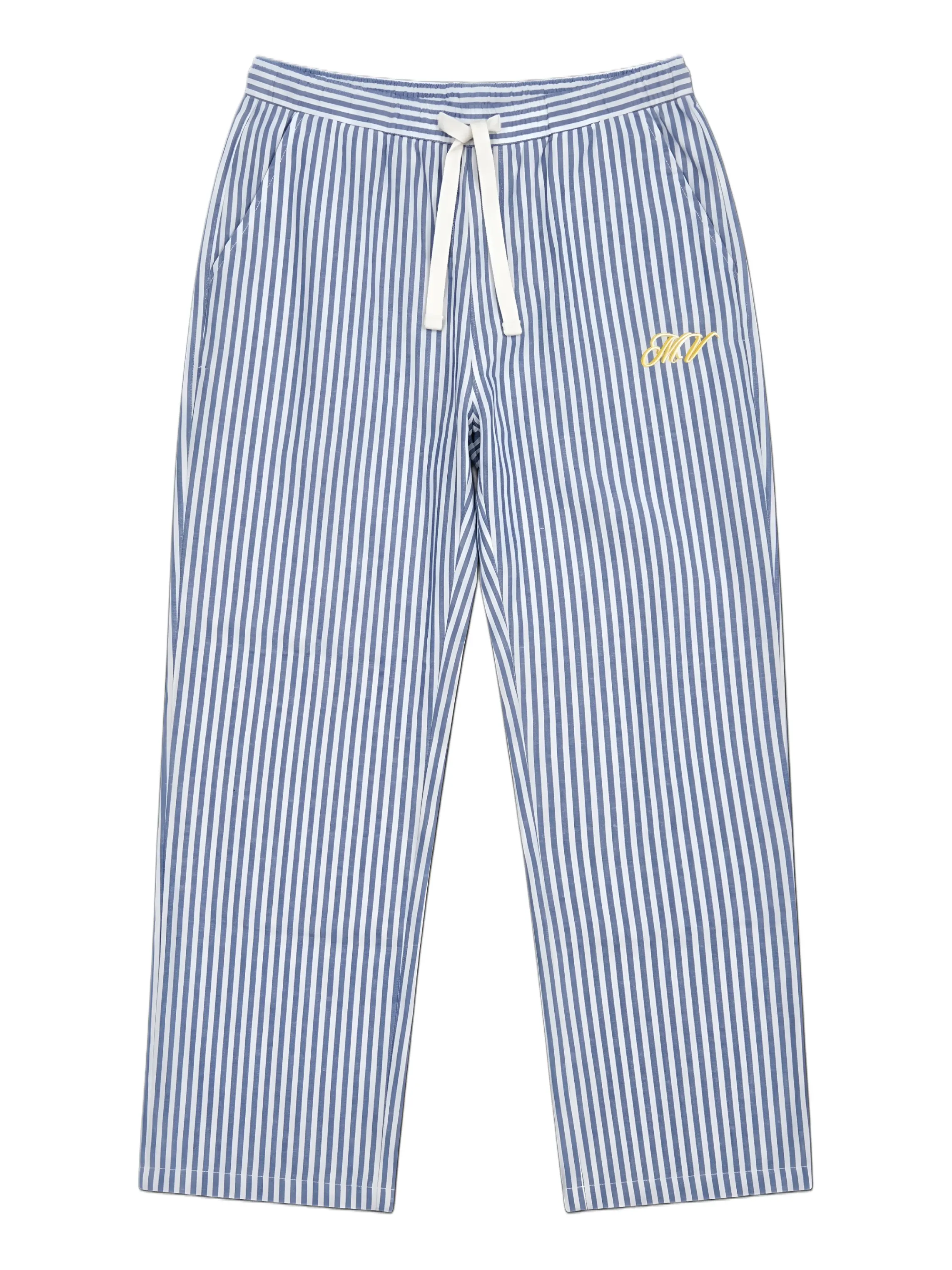 Maison Verne Striped Linen Pants - Casual, Old Money, Stockholm Style, Lightweight, Linen Trousers, For Summer, Grisch, Striped Linen Pants, Cotton/Linen