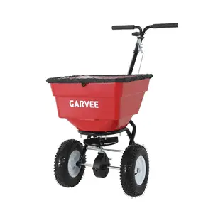 [FLASH SALE] Garvee 21 Gal Push Broadcast Spreader, Heavy-Duty Lawn & Garden Fertilizer Spreader with 12 ft Coverage, 13" All-Terrain Wheels & Adjustable Flow Control for Seed, Salt & Ice Melt