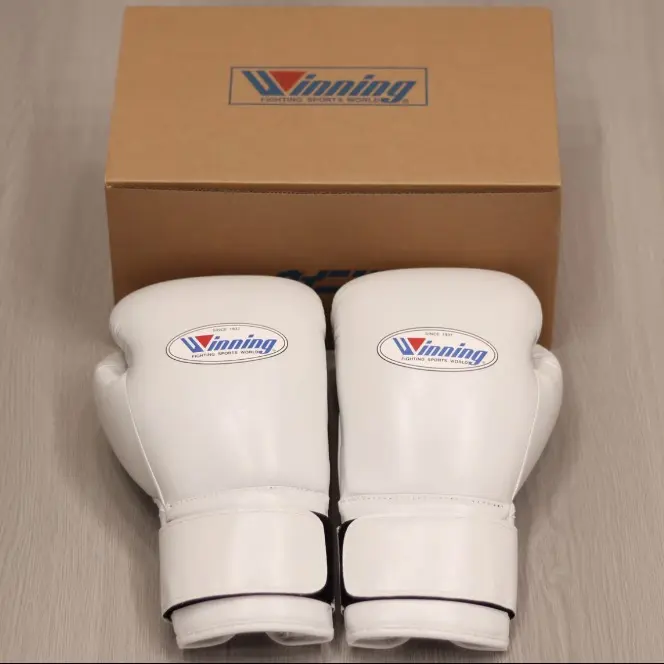 Winning Velcro Boxing Gloves, Pro Training Sparring, Maya Hide Leather, Muay Thai MMA Kickboxing, Men Women Adult, Heavy Punching Bag Focus Mitts Pads Workout, Ventilated Palm, Multi Layered, 12 14 16 Oz