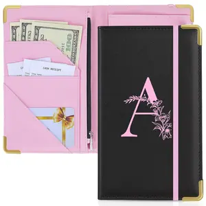 Server Book - Leather Waitress Book with Zipper Pocket, Fits Apron,  A