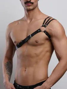 Men's Fashion Corset Belt Harness, Gladiator Chest Guard, Gothic Leather Armor Accessory, Stylish Male Cosplay Costume Gear