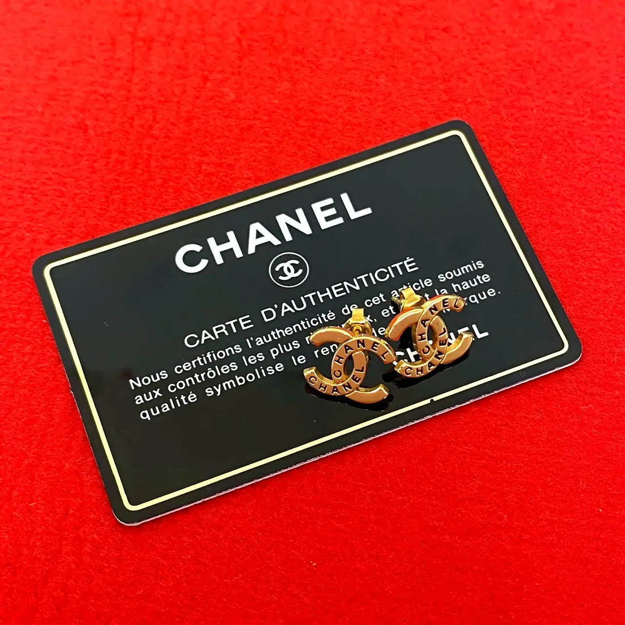 Pre-owned CHANEL Stainless Small Leather Goods Coco Mark Earrings