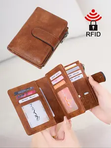 Women's Vintage Multi Card Slot, Portable Multi-functional Short Wallet, Casual Trendy Versatile High-quality Daily Wallet, Durable Fashion Wallet